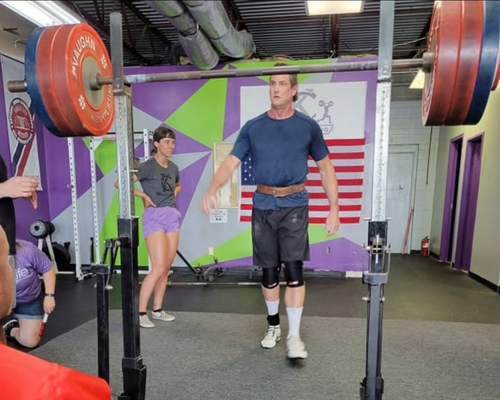 Gym interior with weight training equipment