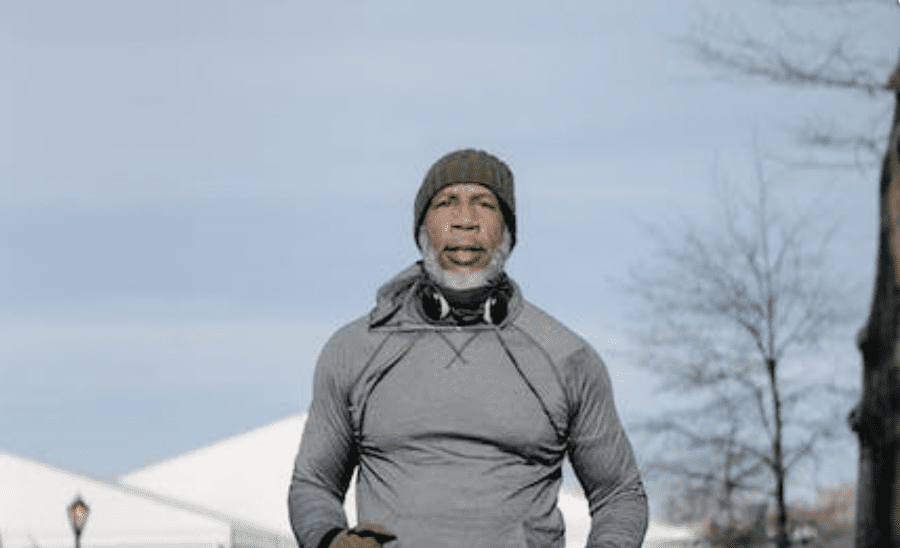 Fit man outdoors in athletic wear